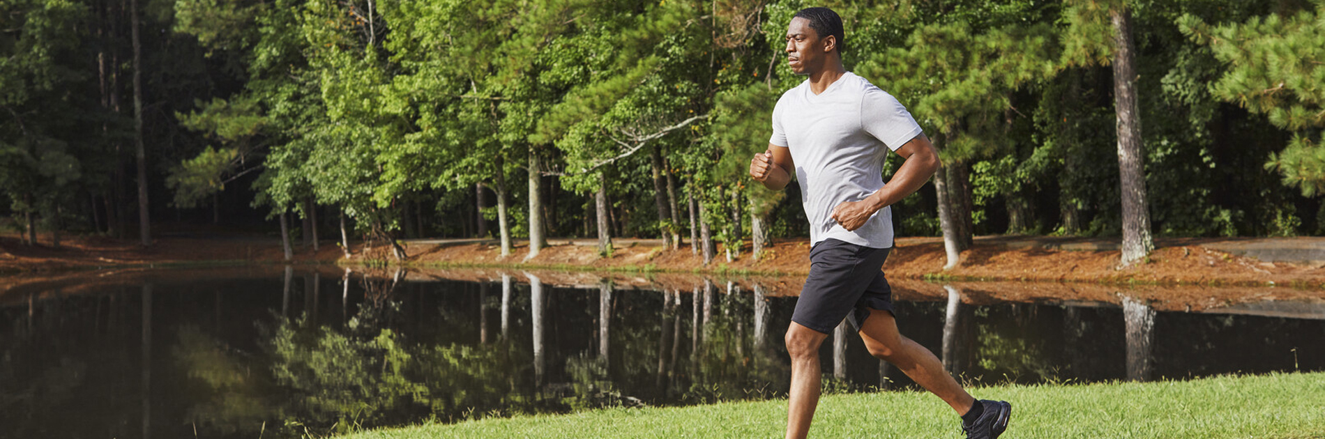 Brian Brian running by a lake