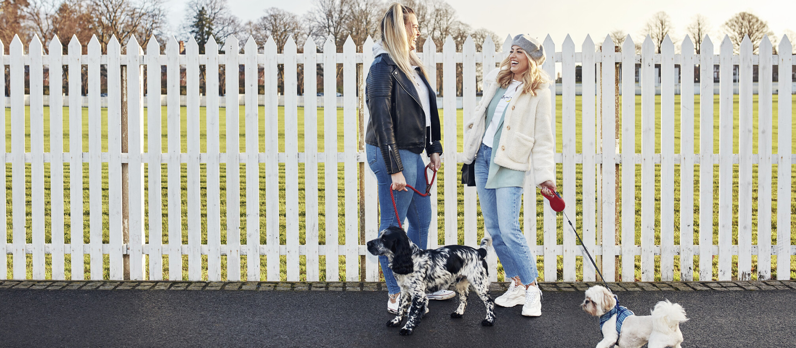 picture of Deirdre with friend and their two dogs
